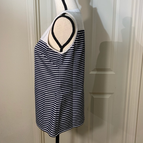 Banana Republic Sleeveless Top Navy Blue & Cream S - Picture 2 of 5